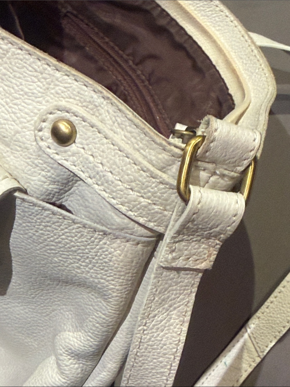 Born White Leather Crossbody with Front Stitch Detail - Picture 10 of 14